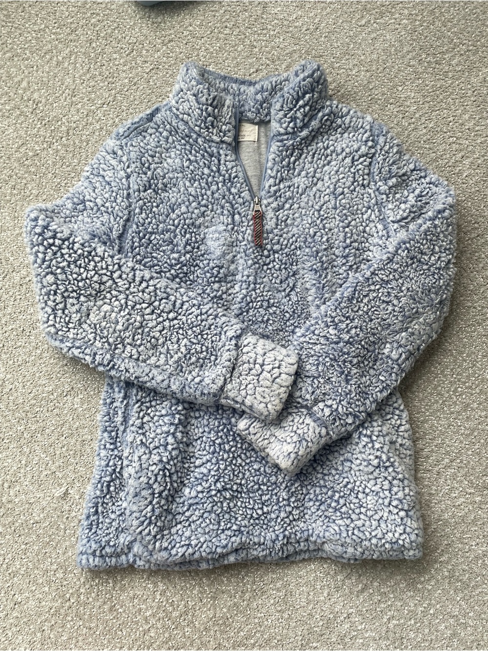 Cozy Plush Quarter-Zip Sherpa Pullover - Light Blue